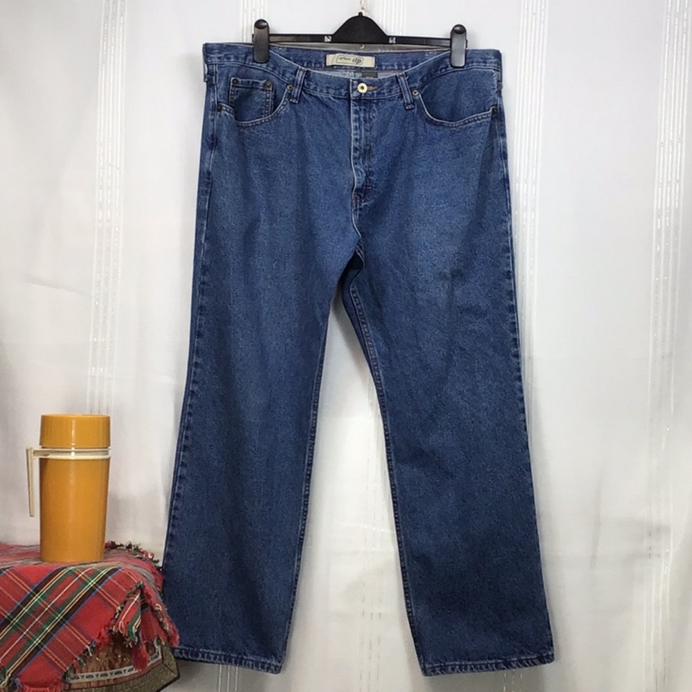 🚀 Urban Pipeline Relaxed Fit Cotton Zip Front 5 Pocket Denim 40 X 30 Blue Jeans - Picture 3 of 10